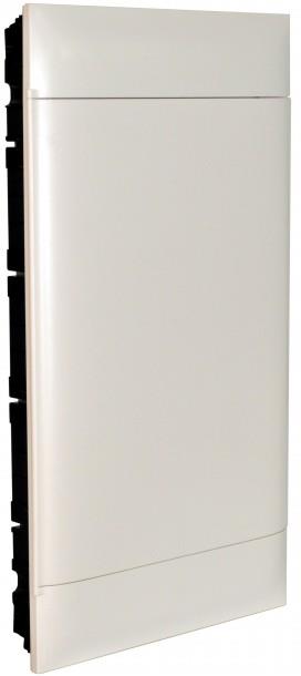 Табло за СКРИТ монтаж в гипсокартон 3x12 мод. Practibox S с бяла плътна врата и Н и РЕ клеми Legrand