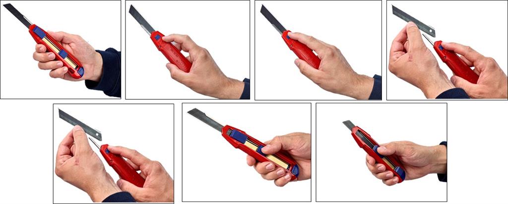 Макетен нож с магнезиев корпус Cutix, стабилизационна шина и 2 резервни ножчета, Knipex