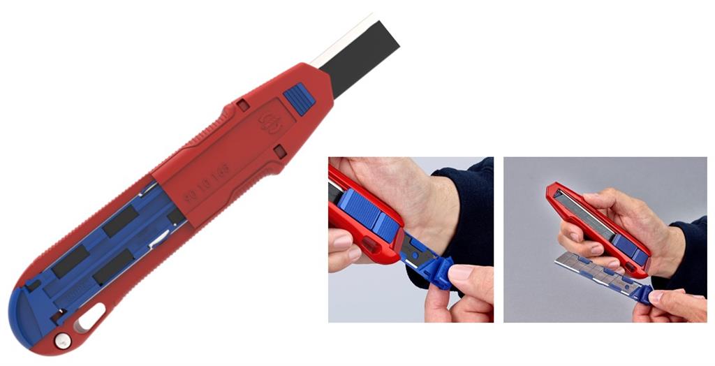 Макетен нож с магнезиев корпус Cutix, стабилизационна шина и 2 резервни ножчета, Knipex