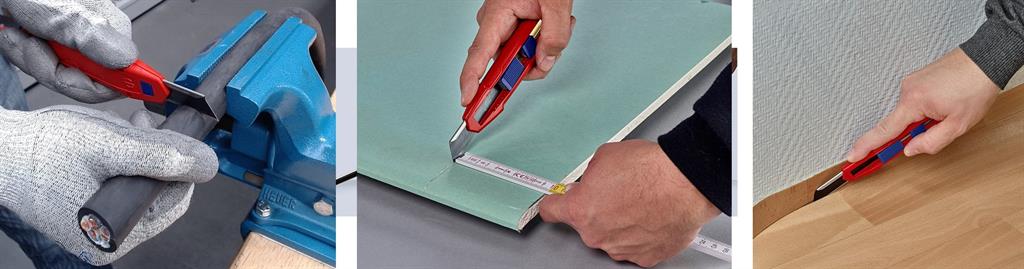 Макетен нож с магнезиев корпус Cutix, стабилизационна шина и 2 резервни ножчета, Knipex