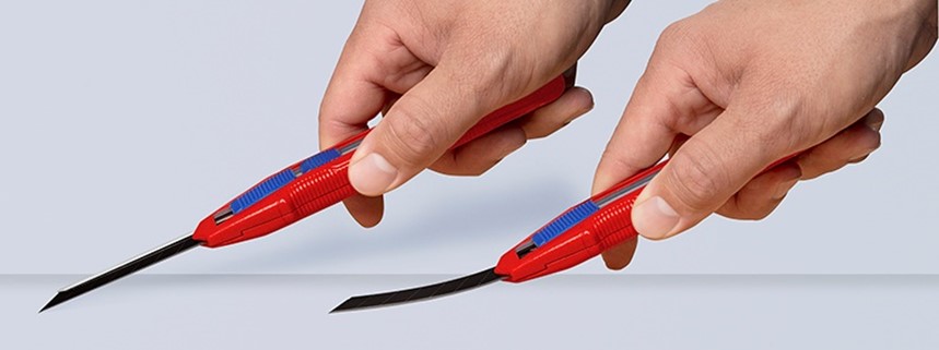 Макетен нож с магнезиев корпус Cutix, стабилизационна шина и 2 резервни ножчета, Knipex