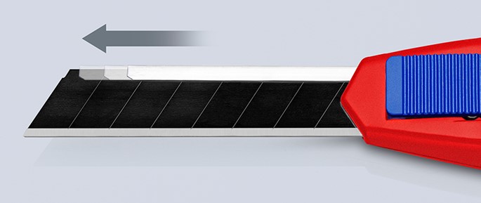 Макетен нож с магнезиев корпус Cutix, стабилизационна шина и 2 резервни ножчета, Knipex