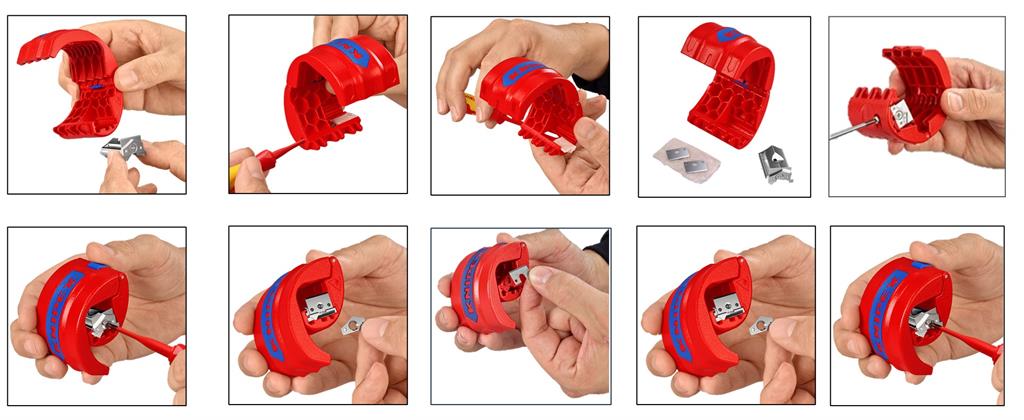 Инструмент за рязане на тръби BiX, Ø20-50мм, червена ръкохватка 72мм, Knipex