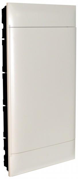 Табло за СКРИТ монтаж в гипсокартон 4x12 мод. Practibox S с бяла плътна врата и Н и РЕ клеми Legrand