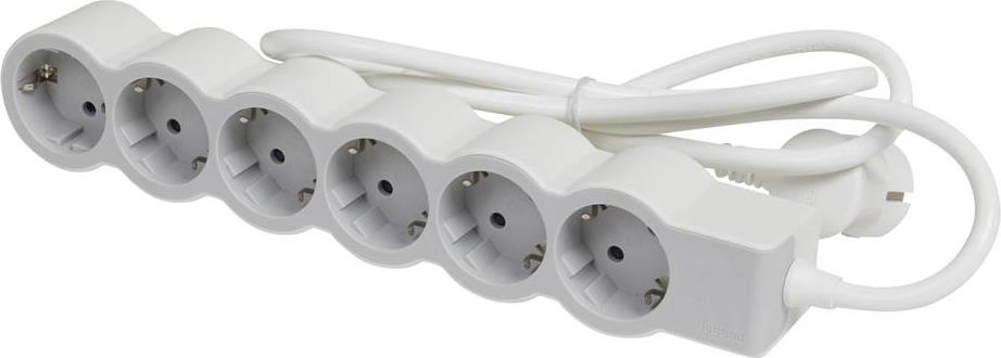 Разклонител БЯЛ 6x2P+E с кабел 5 метра / 3x1.5мм2 Standard NEW Legrand