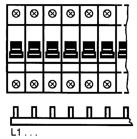 Захранващ гребен тип ПИН 1P 16мм2 80A 18 прекъсвача L Legrand