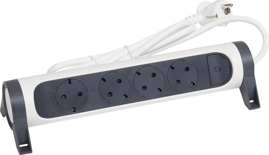 Разклонител БЯЛ 4x2P+E с кабел 1.5 метра / 3x1.5мм2 Premium NEW Legrand