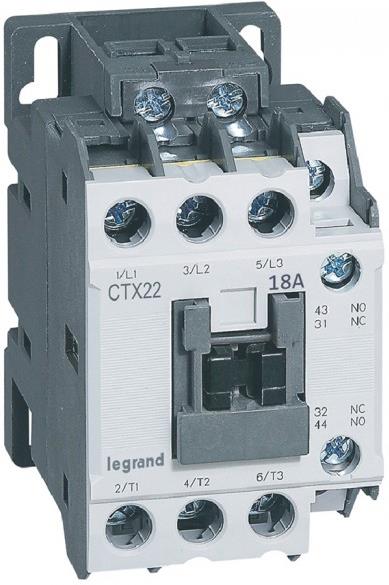 Контактор CTX3-22 3P 7.5kW (18A AC-3) 1NO-1NC 230V 50/60Hz Legrand