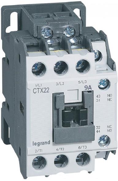 Контактор CTX3-22 3P 4kW (9A AC-3) 1NO-1NC 230V 50/60Hz Legrand