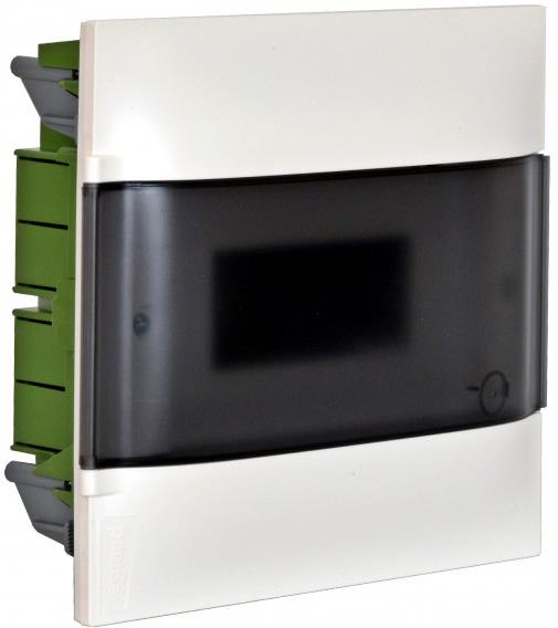 Табло за СКРИТ монтаж в гипсокартон 12 мод. Practibox S с прозрачна врата и Н и РЕ клеми Legrand