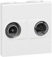 Розетка TV+R 2 мод. цвят бял Mosaic Legrand