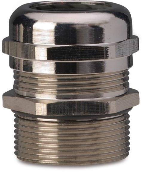 Метален щуцер без гайка,месингов никелиран М25х1.5 L=12mm IP68 BM