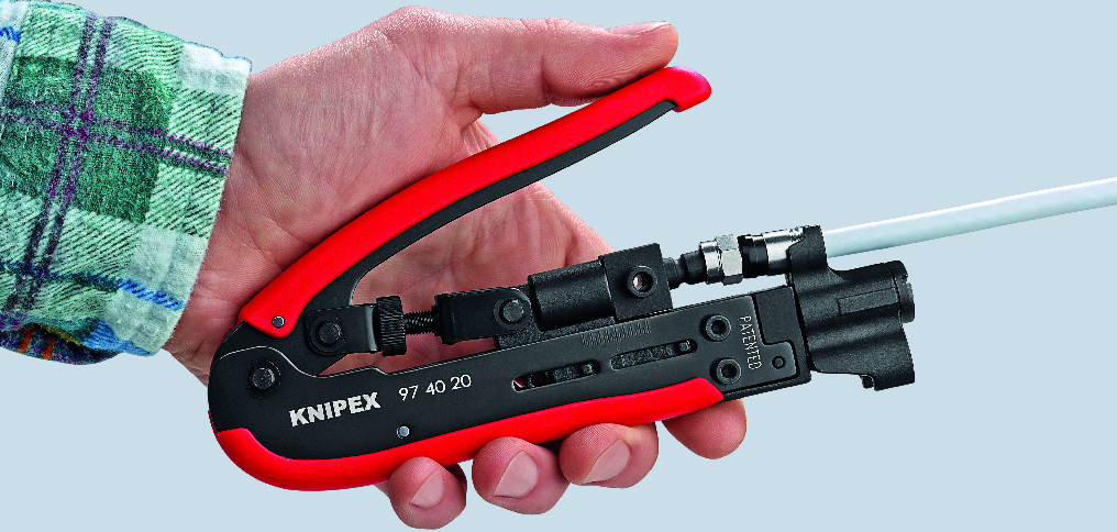 Инструмент за кримпване на F и BNC конектори RG6/11/59, Knipex