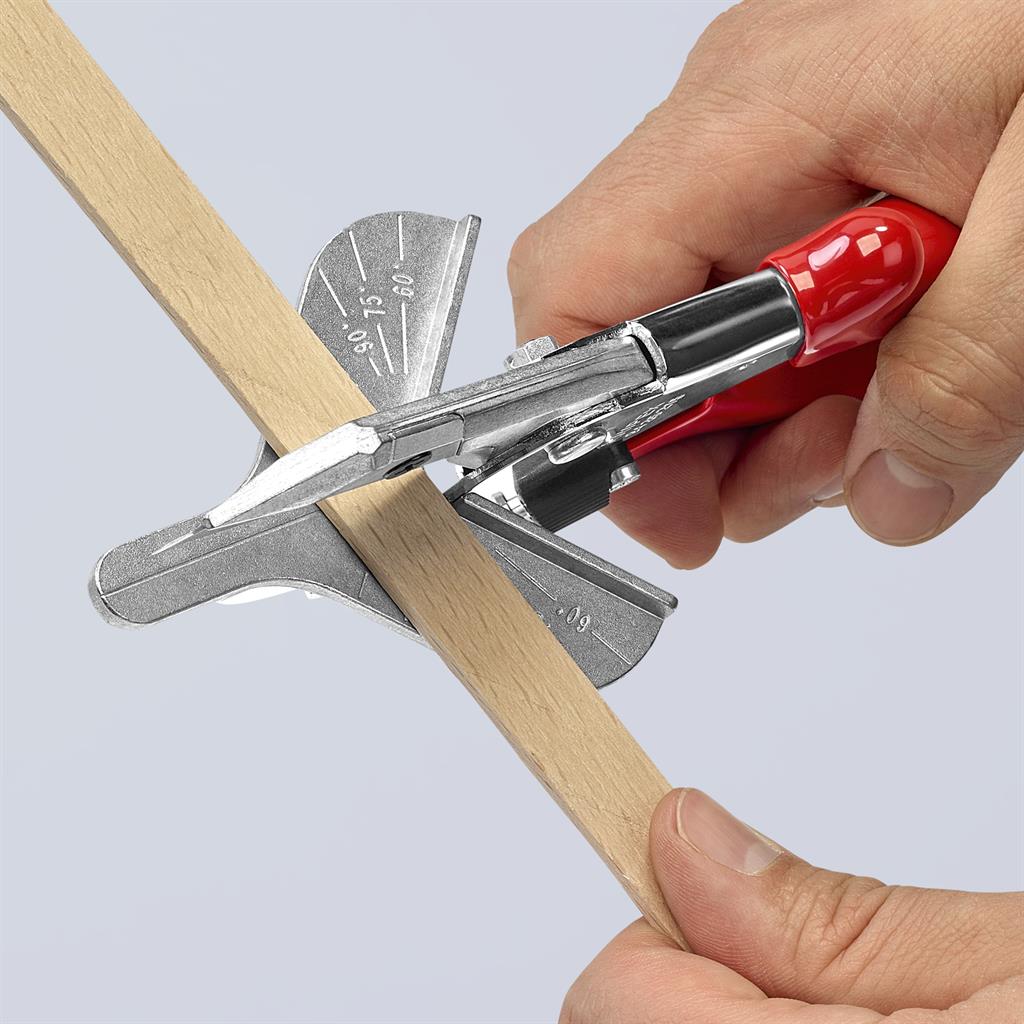 Ножици за гума, хромирани, червена ръкохватка 215мм, с фиксатор, Knipex