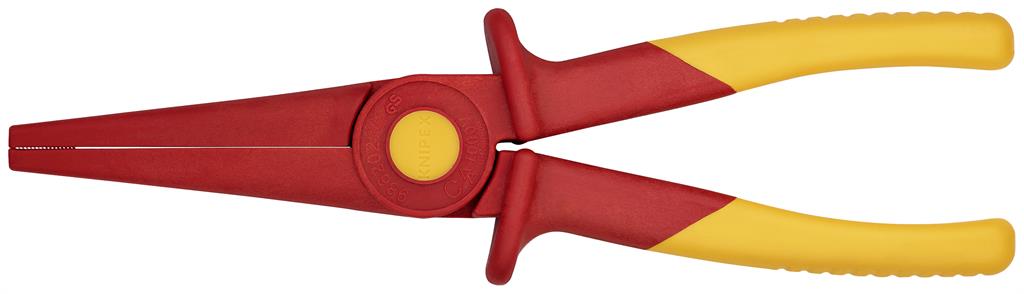 Клещи с дълъг остър връх, изцяло пластмасови, VDE 1000V жълто-червена ръкохватка 220мм, Knipex