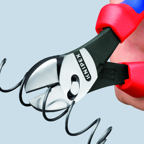 Клещи диагонални резачки усилени TwinForce, синьо-червена ръкохватка 180мм, Knipex