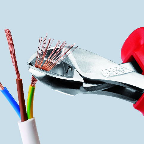 Клещи диагонални резачки усилени X-Cut, хромирани, VDE 1000V жълто-червена ръкохватка 160мм, Knipex