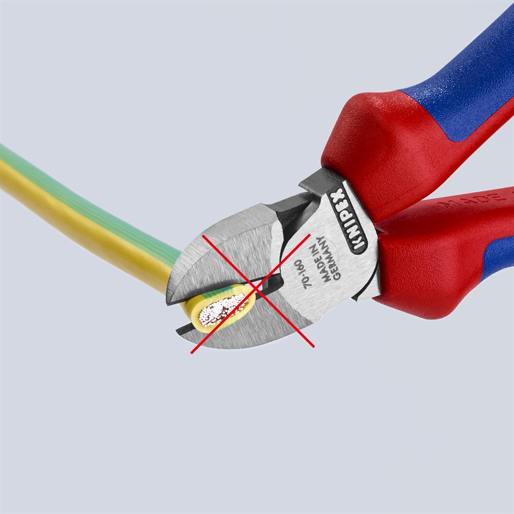 Клещи диагонални резачки, синьо-червена ръкохватка 160мм, Knipex