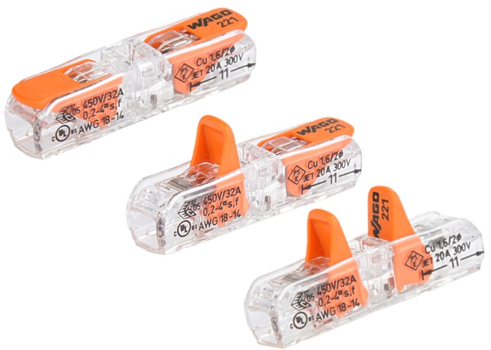 Бърза връзка отваряема Inline 2х0,2-4мм2 (60бр.) за гъвкав/твърд проводник 32A 450V Wago