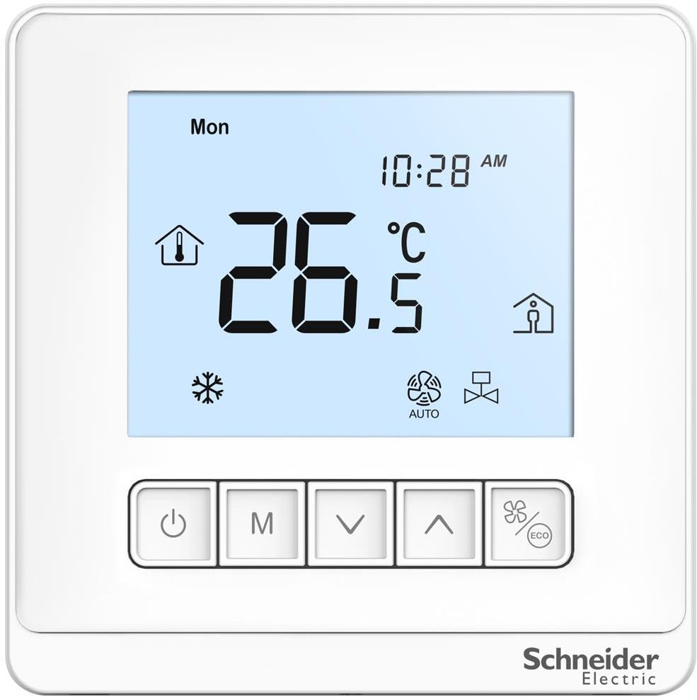 Термостат за отопление и охлаждане 5…35 °C с LCD дисплей за 4-тръбни вентилаторни конвектори, за вграждане BS, SE
