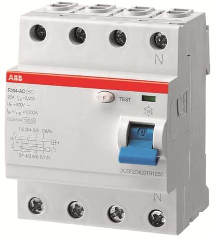 ДТЗ 4P 63A 30mА серия F204 тип A ABB