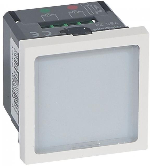 Сигнална лампа 2x1W зелена / червена 230V 2 мод. цвят бял Mosaic Legrand