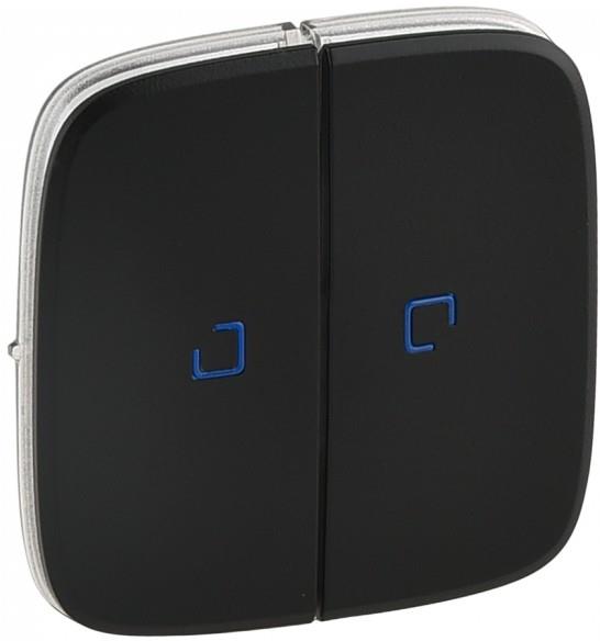 Лицев панел за сериен ключ/бутон с индикация цвят Черен Valena Allure Legrand