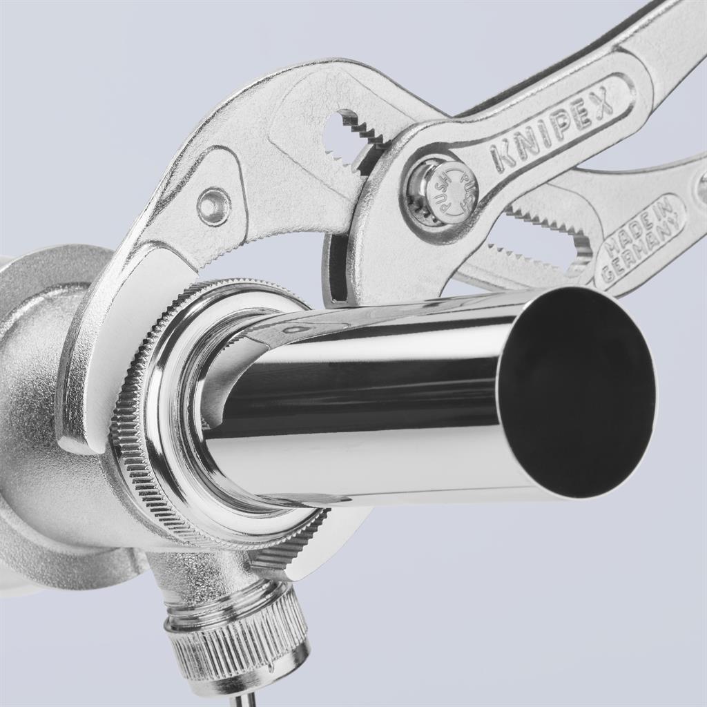 Клещи за сифони и ВиК връзки, хромирани, червена ръкохватка 250мм, Knipex