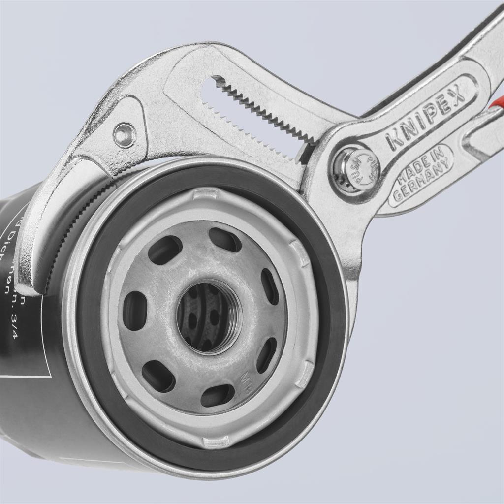 Клещи за сифони и ВиК връзки, хромирани, червена ръкохватка 250мм, Knipex