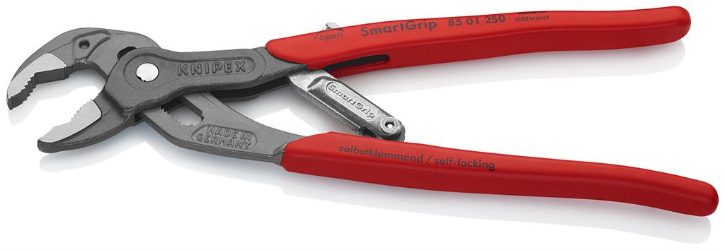 Клещи раздвижени SmartGrip, червена ръкохватка 250мм, Knipex