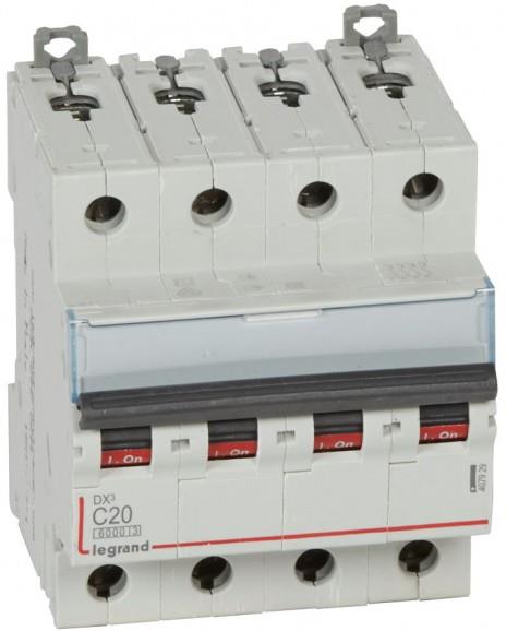 Автоматичен прекъсвач DX3 4P 20A крива С 6kA Legrand