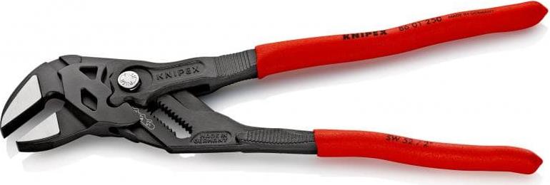 Клещи раздвижени, червена ръкохватка 250мм, Knipex