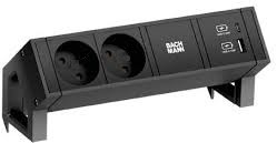 Модул DESK 2 с 2х Шуко и USB тип A+C, цвят Черен, Bachmann