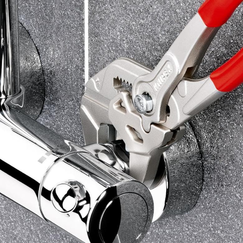 Клещи раздвижени, хромирани, червена ръкохватка 150мм, Knipex