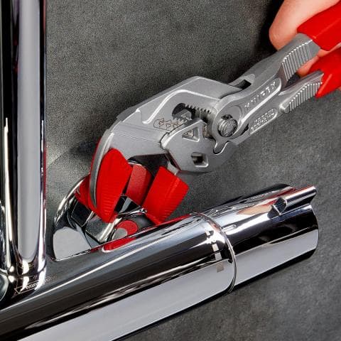 Клещи раздвижени, хромирани, червена ръкохватка 250мм, Knipex