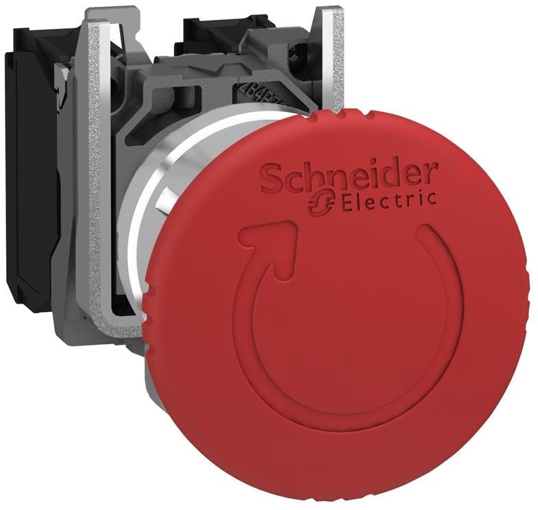 Авариен стоп червен Ф40мм 1NC освобождаване със завъртане Ø22mm XB4 SE