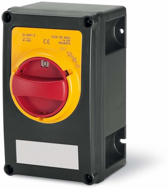 Взривозащитен пакетен прекъсвач в термопластична кутия 4 полюса 20A IP66 зона 21/22 Scame