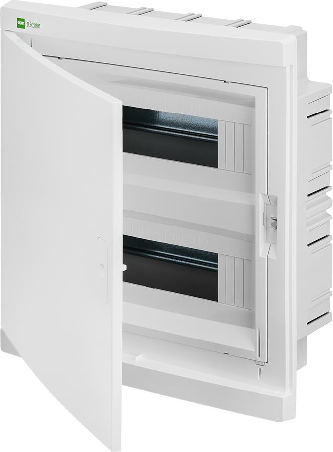 Табло за скрит монтаж 2х12 мод. Elegant с бяла плътна врата и Н и РЕ клеми EPN