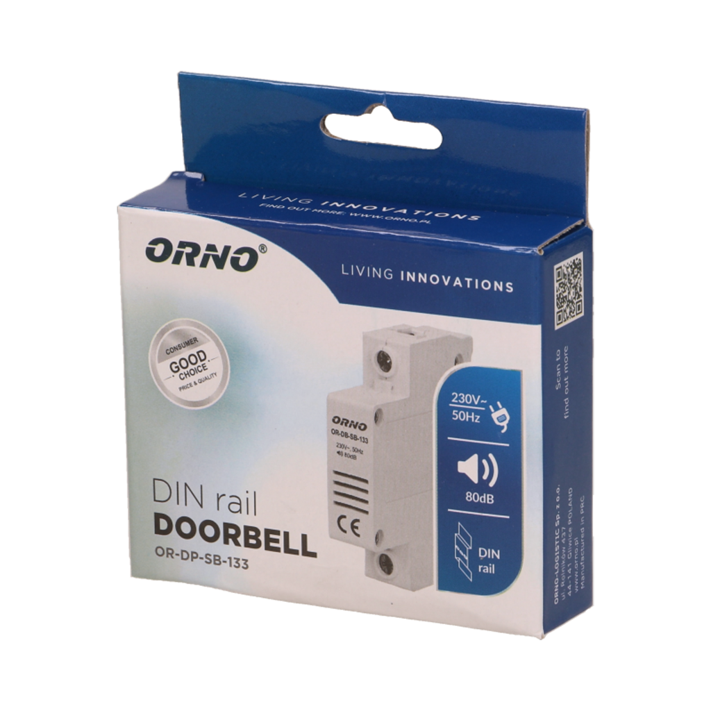 Модулен DIN звънец 230V 80dB 5VA 1мод., ORNO