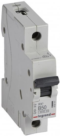 Автоматичен прекъсвач RX3 1P 50A крива В 6kA Legrand