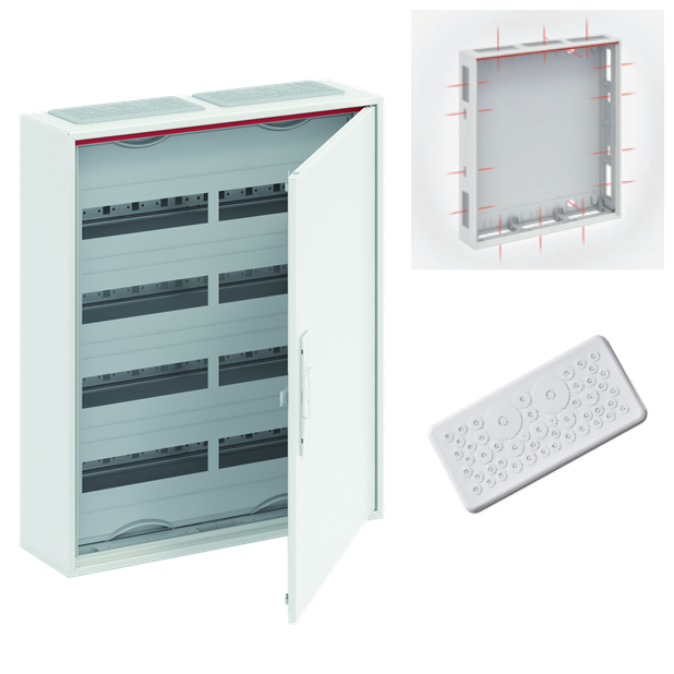 Табло за открит монтаж ComfortLine 4х24мод. CA24V с плътна метална врата IP44 и Н и РЕ клеми ABB