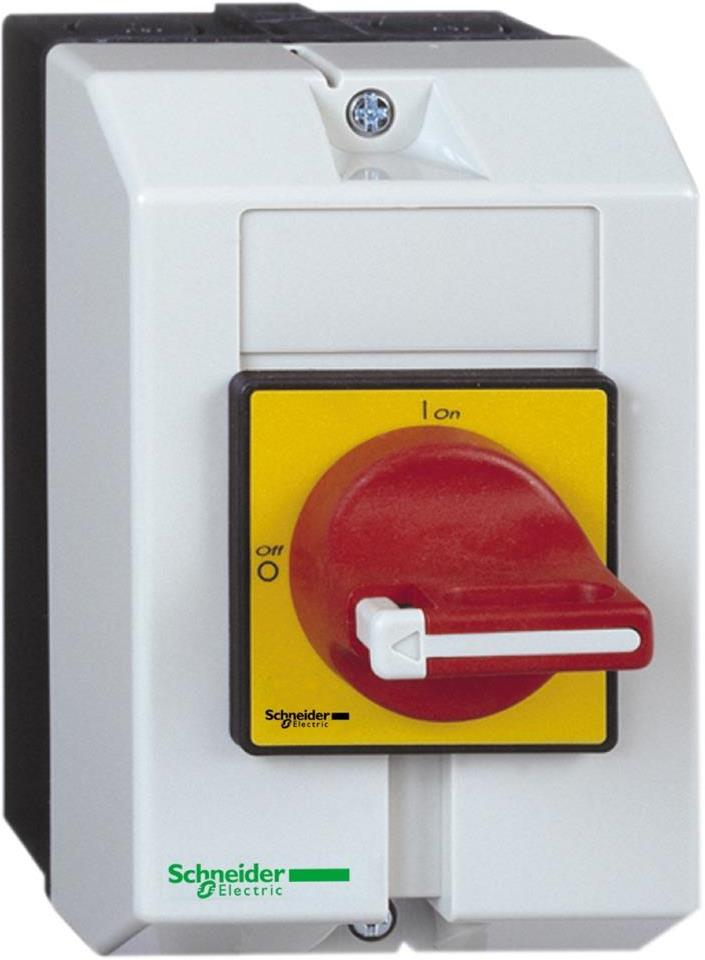 Пакетен превключвател 0-1 3P 16A IP65 червена ръкохватка в кутия SE