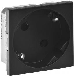 Контакт ШУКО 45° 16A 2 мод. цвят Черен Mosaic Legrand