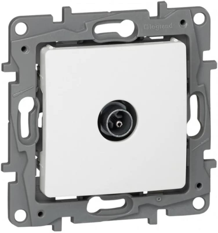 Розетка TV тип коаксиал 1.5dB цвят Бял Niloe Legrand
