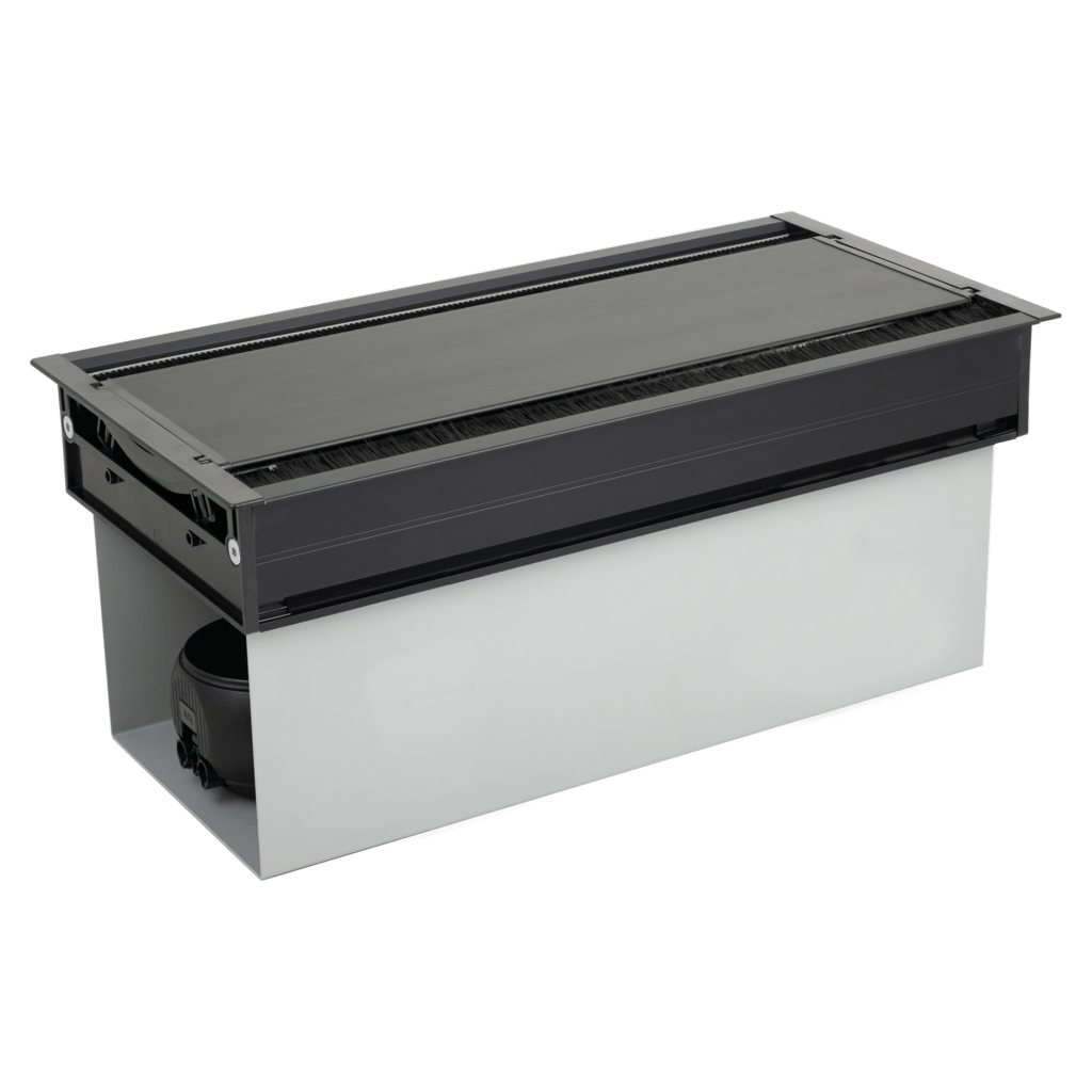 Метален капак Conference MIN, двустранен достъп, с основа за модули, черен, ABL