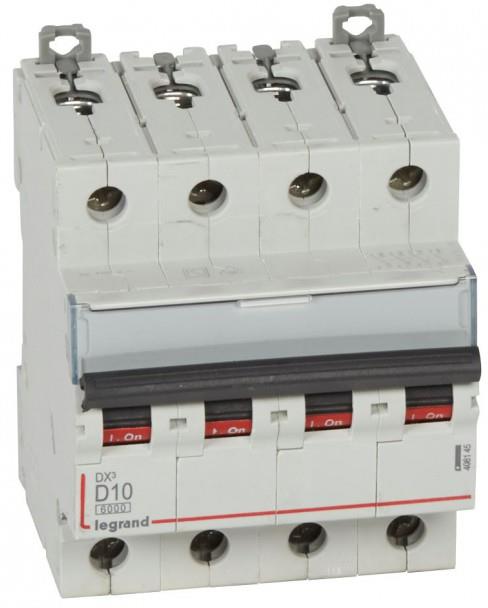 Автоматичен прекъсвач DX3 4P 10A крива D 6kA Legrand