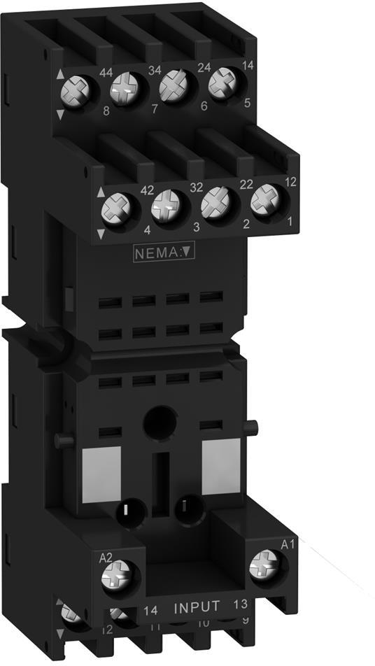 Основа с цокъл за интерфейсно реле RXM 2/4 контакта, винтова клема SE