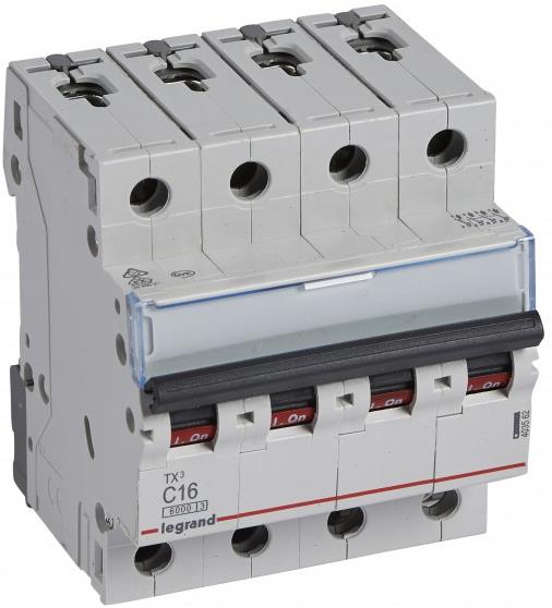 Автоматичен прекъсвач TX3 4P 16A крива С 6kA Legrand