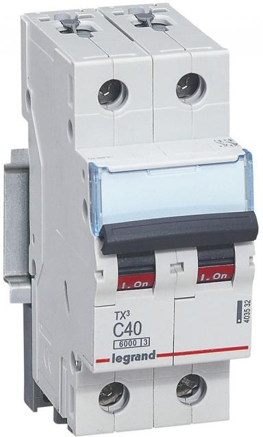 Автоматичен прекъсвач TX3 2P 40A крива С 6kA Legrand