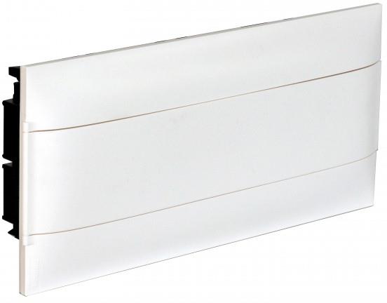 Табло за СКРИТ монтаж в гипсокартон 22 мод. Practibox S с бяла плътна врата и Н и РЕ клеми Legrand